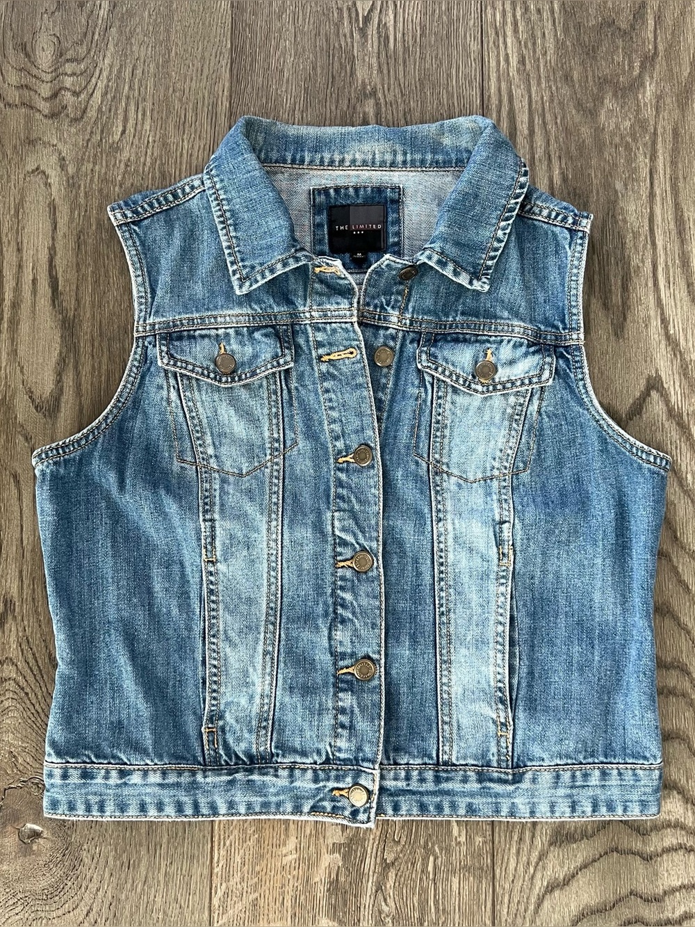 THE LIMITED Vintage Denim Jean Sleeveless Vest Size M